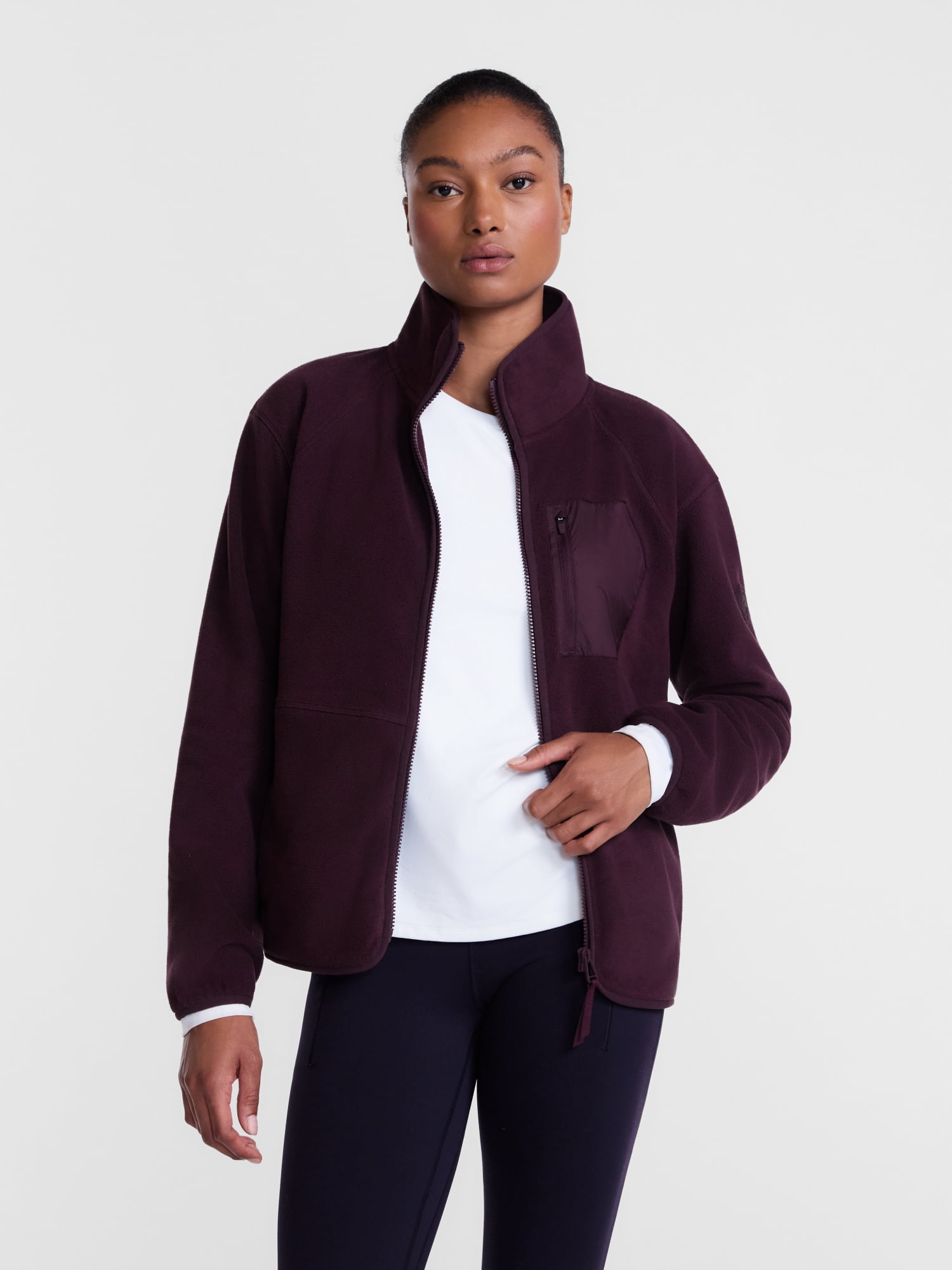 Ozark Trail Women's and Women's Plus Fleece Zip Up Jacket, Sizes XS-3X