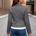 thumbnail image 5 of Women's Solid Color Lapel Long Sleeve Button Loose Blazer Fashion Suit Jacket Dark Gray XXL, 5 of 6
