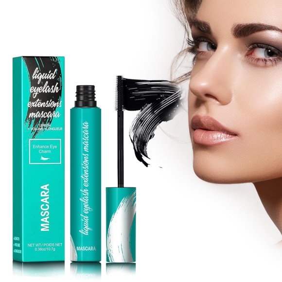 Black Thrive Mascara Liquid Lash Extension,Black Mascara For Natural Lengthening And Thickening Effect,Natural No Clumping Smudging Lasting All Day(Black 0.38 Oz/10.7g)