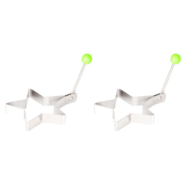 Naiovety Molde para tortitas, molde para tortillas, resistencia al calor, anillo de huevo frito reutilizable en forma de corazón, creación rápida de Estrella 9.2*9.5 cm 2piezas Naiovety CBP062892