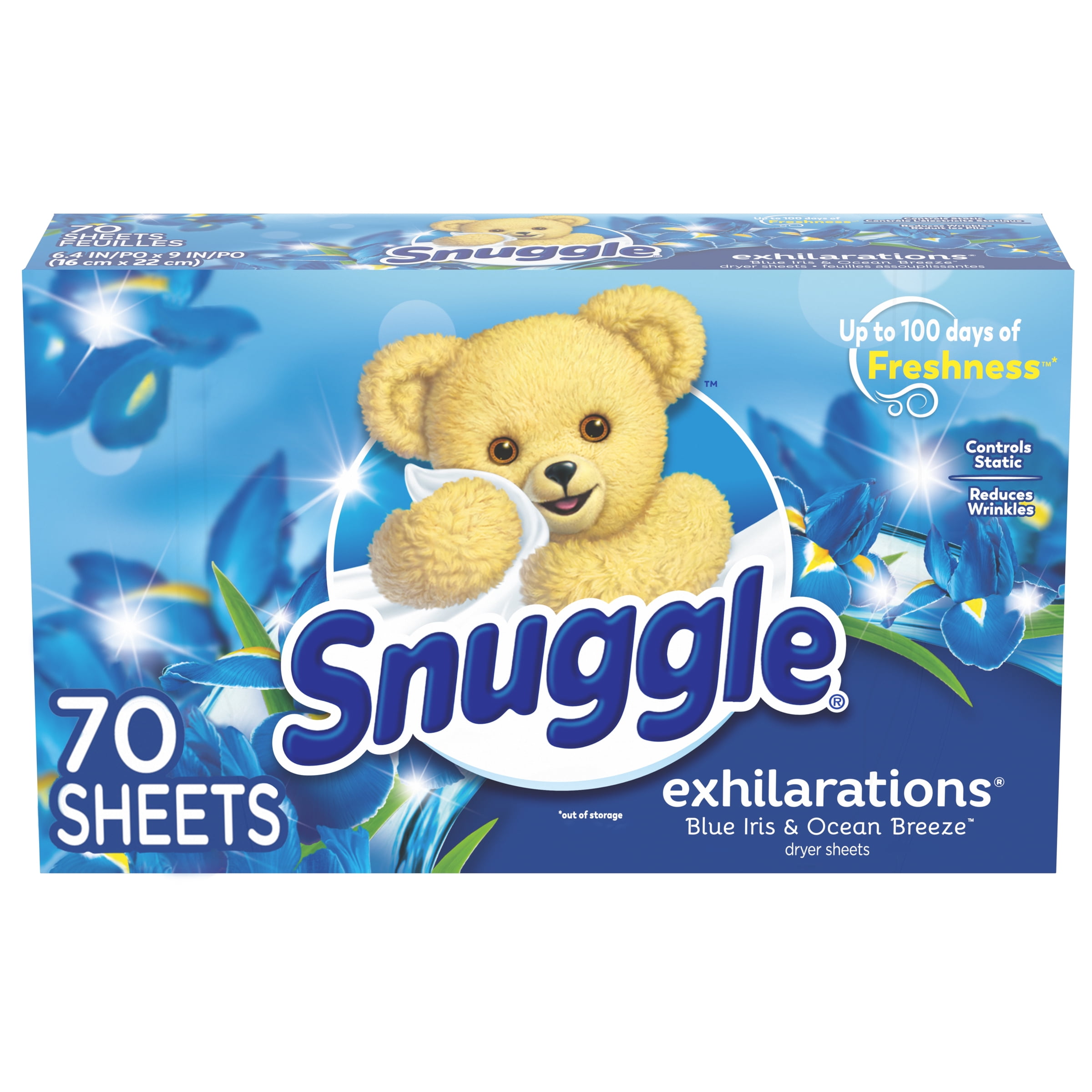 Snuggle Blue Sparkle Fabric Softener Dryer Sheets Fresh Release Snuggles 200ct 