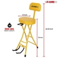 thumbnail image 3 of Guitar Stool with Backrest, Foldable Padded Chair 3.15" Thick Seat, Built-in Guitar Neck Rest & Foot Rest, Heavy Duty 350 lb Capacity, 3 of 7