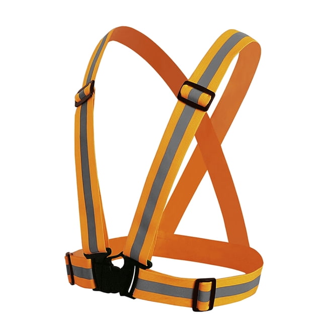TOPTIE Gilet de Course Réfléchissant en Gros Haute Visibilité Gilet de Sécurité Élastique Ajustable-néonorange-1 Pce