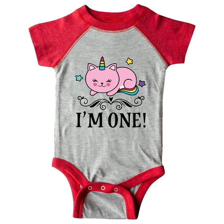 

Inktastic First Birthday Unicorn Cat Girls Gift Baby Girl Bodysuit