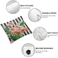 thumbnail image 4 of JRXY Pink Flamingo Throw Pillow Covers Tropical Leaves Bird Pillow Cases Set of 2 Geometric Arch Vertical Stripes Modern Cushion Cover for Spring Summer Home Couch Sofa Decoration White, 4 of 6