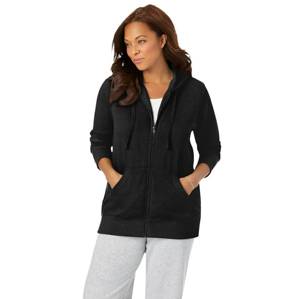 Woman Within - Woman Within Women's Plus Size Better Fleece Zip-Front ...