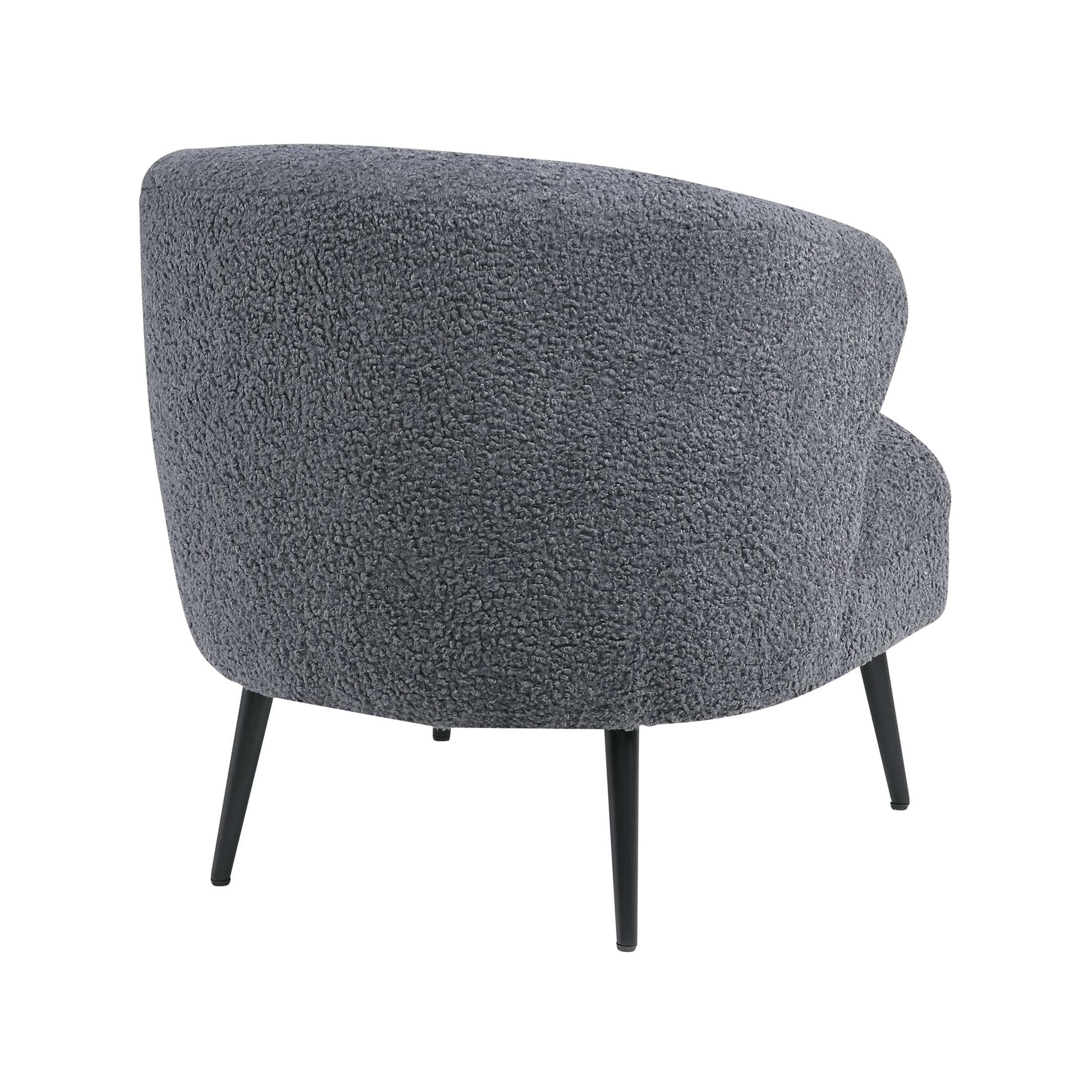 OakvillePark Crestlark Boucle Curved Back Accent Chair with Metal Legs, Dark Gray