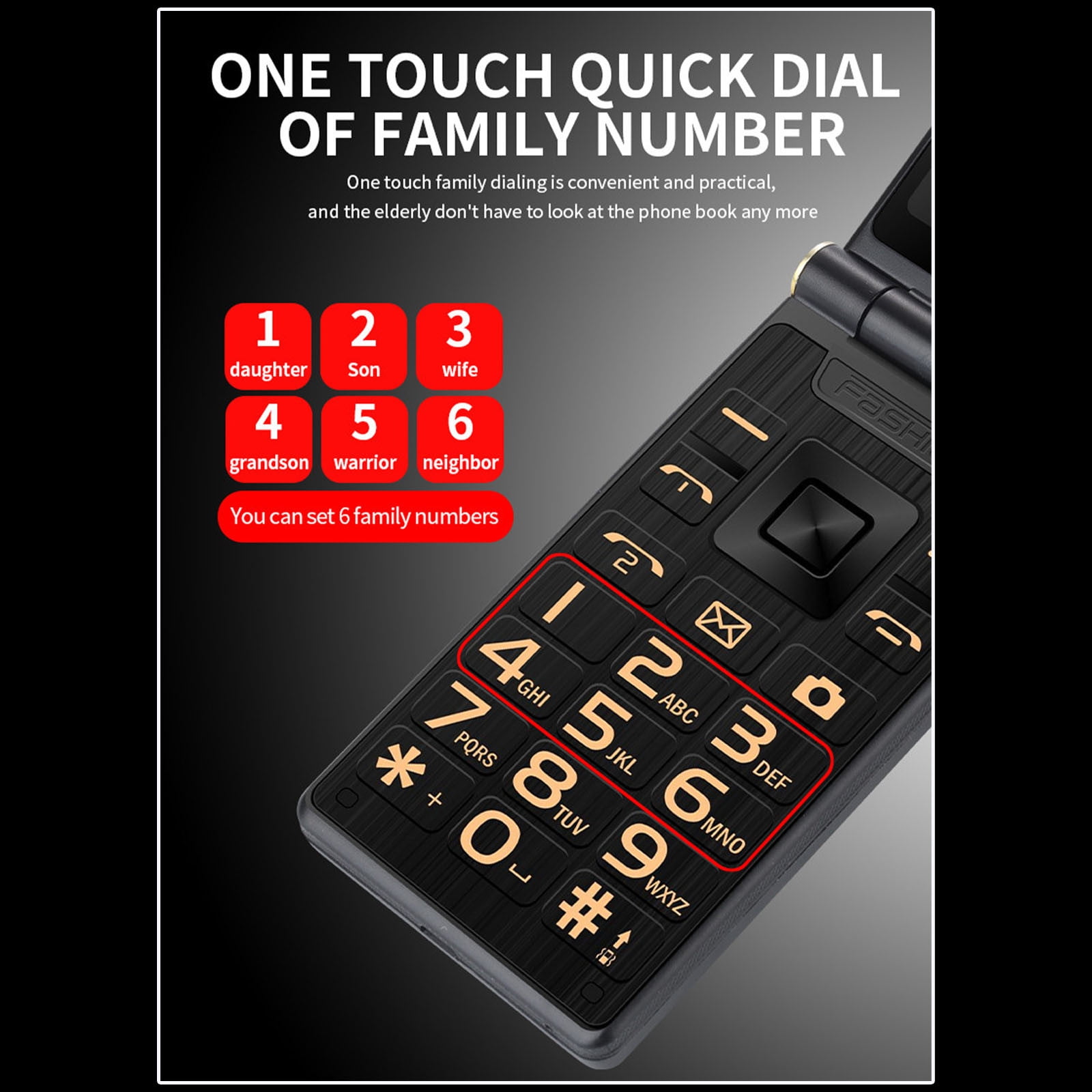 Taicans Senior Flip Phone with 2.6" Large Screen & 4800mAh Battery – Elderly Cell Phone with SOS,Flashlight,Loud Speaker & Dual SIM for Easy Use,Cheap Cell phone‌‌‌
