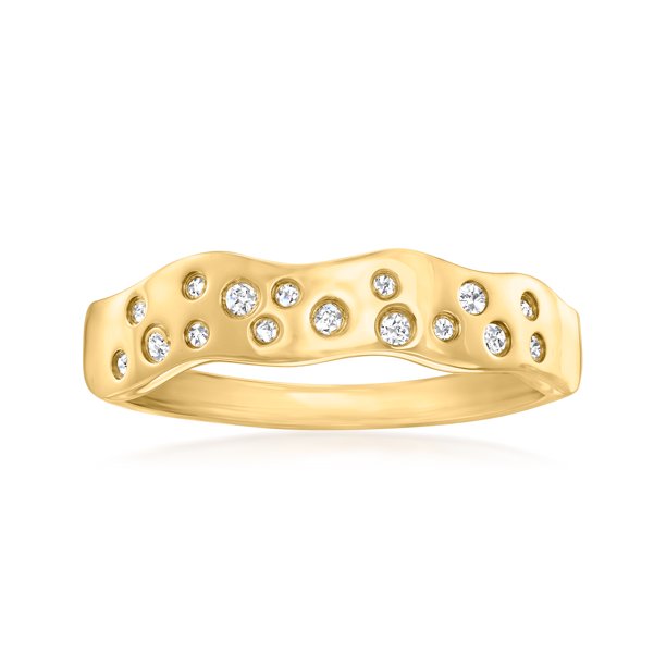 RossSimons 0.10 ct. t.w. Diamond Wavy Ring in 14kt Yellow Gold for