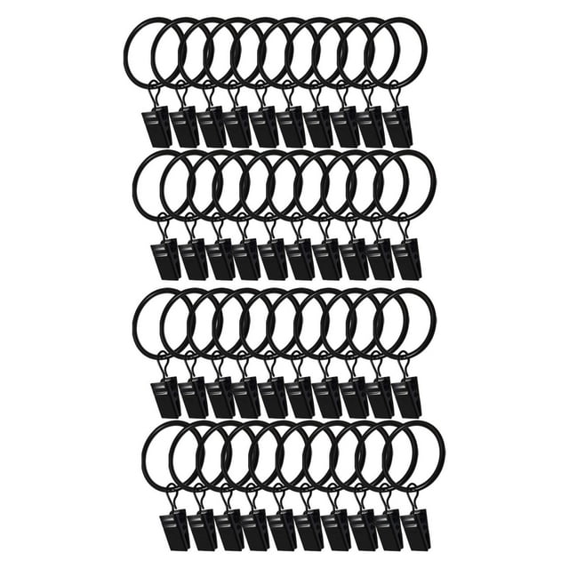 Anillos para cortinas con clips Accesorios premium Durabilidad Perchas Anillos para cortinas Paquete de 40 unidades de 32 cm interiores