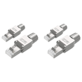 thumbnail image 1 of 4 Pcs pour Connecteurs RJ45 CAT7 Fiche Réseau Modulaire Blindée Sans Outil pour Câble d'Installation, 1 of 7