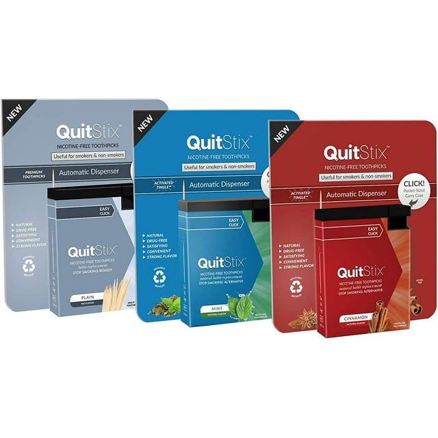 Quit Stix Craving Relief Toothpicks with Automatic Dispenser and