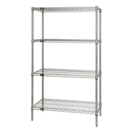 

Quantum Storage WR74-1824S 4-Shelf Stainless Steel Wire Shelving Unit - 18 x 24 x 74 in.