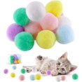 thumbnail image 1 of 12 Uds. Juguete de peluche para gatos, pompones suaves de primera calidad para gatos, juguete interactivo para gatos, pelota para mascotas resistente a masticar para morder, desviar, masticar esquí esquí Gafas de esquí, 1 of 5