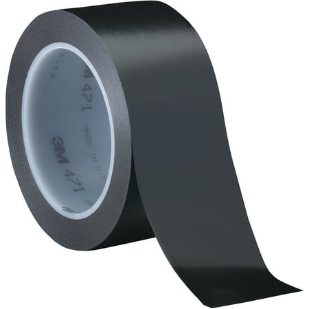 3M® 471 Solid Vinyl Tape, 2" x 36 Yd., Black, Case Of 3