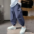 thumbnail image 4 of NAFUU Boys' Relaxed Fit Pants Boys Sports Pants Elastic Waist Casual Trousers Comfortable Lightweight Breathable Outdoor Athletic Trousers School Wear Fashionable Pants 13-14 Years, 4 of 7