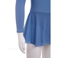 thumbnail image 7 of YONGHS Kids Girls Ballet  Dance Leotard Tutu Dress Long Sleeve Gymnastics Dancewear Blue 7-8, 7 of 7