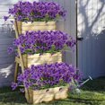 thumbnail image 5 of 20 Bundles Outdoor Artificial Flowers UV Resistant No Fade Fake Violet Flowers for Indoor Outside Hanging Plants Garden Patio Porch Window Box Home Wedding Farmhouse Decor (Blue) A, 5 of 5