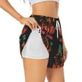thumbnail image 2 of Bixox Women's Go Surfer pattern 2 in 1 Running Shorts - Lightweight Athletic Workout Gym Yoga Shorts Liner with Pockets - X-Large, 2 of 7
