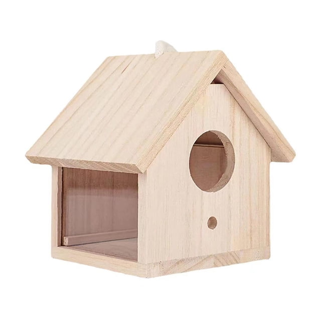 jinwen Bird House Outdoor Bird Nesting Box for Small Birds Window Bird Viewing