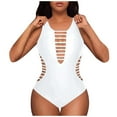thumbnail image 2 of iTNHFP Plus Size Swimwear Cover Up Women's Swimwear Tankini 2 Piece Normal Swimsuit Backless 2 Piece Printing Adjustable Print Color Padded Strap Bathing Suits trendy Vacation Beach Wear 1577, 2 of 6