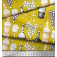 thumbnail image 2 of Soimoi Poly Georgette Fabric Grapes,Wine Glass & Bottle Decor Fabric Printed Yard 52 Inch Wide, 2 of 3