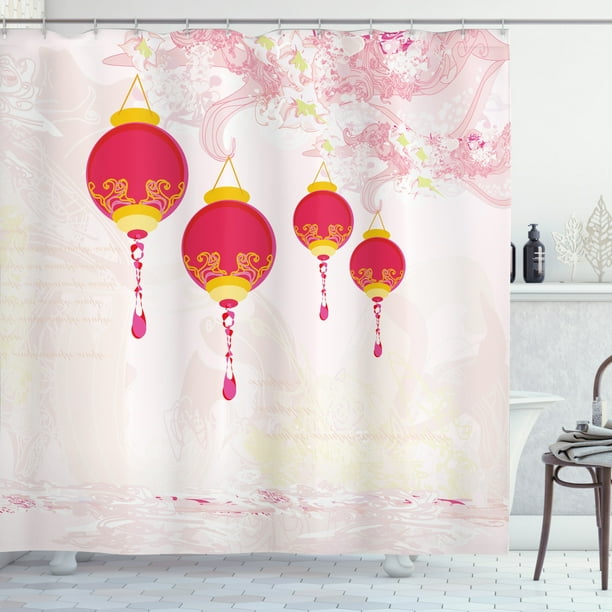 Lantern Shower Curtain, New Year of Chinese Calendar Celebrations