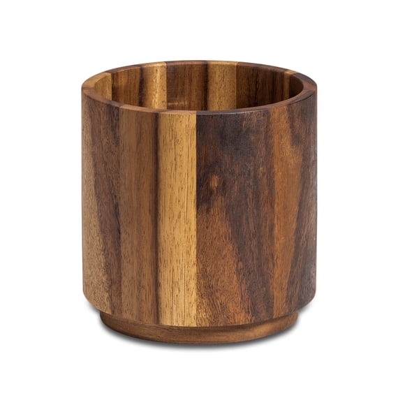 Soporte para utensilios Lazy Susan Kalmar Home, madera de acacia, tamaño grande