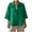 Green, variant on Lenpel 3/4 Length Sleeve Womens Tops Fashion Lapel V Neck Shirts Oversized Lightweight Side Split High Low Hem Blouses