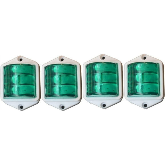 8Pc Trailer RV Marker LED Light Clearance Light Green, 2x2 Inch LED Bubble 24V Side Marker Light for Trucks - Universal Side Marker Light