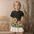 thumbnail image 5 of FamilyThread Toddler Girls Boys Fashionable Short Sleeve T-Shirt Flower Graphic Print Tunic Tops Crewneck Casual Summer Shirt For 3-13Y, 5 of 7