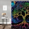 thumbnail image 2 of Orinice Moon Stars Psychedelic Bathroom Decor Set with Hooks - Colorful Luxurious Graphic Print Polyester Fabric Shower Curtain for Bathroom Decoration 69x72, 2 of 7