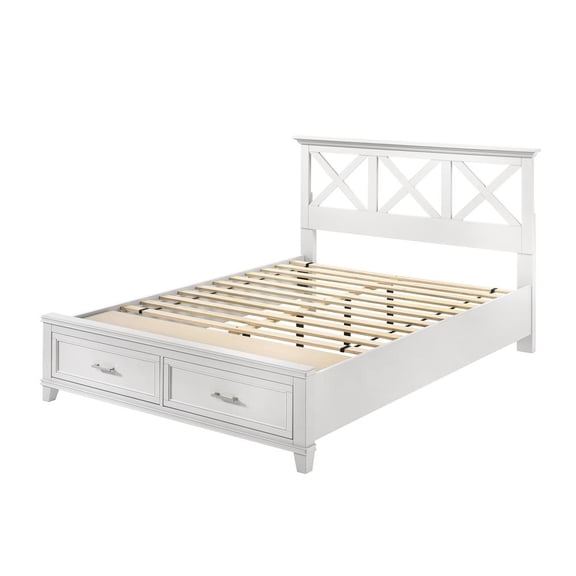 I Home Furnishings White Nova Ii King X Storage Bed