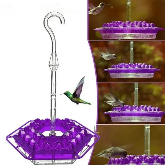 Outdoor Hummingbird Feeder - Easy Clean Hanging Bird Feeder (Purple)