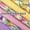 9.84" * 9.84", variant on 6 pieces of solid color, cute and colorful cotton fabric with tulip pattern, pre-cut for DIY sewing, cutting, quilting, pillowcase crafting, and pre-cut fabric for wallet accessories