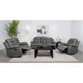 thumbnail image 2 of Coaster Nova 3-piece Leather Upholstered Motion Reclining Sofa Set Dark Gray, 2 of 17