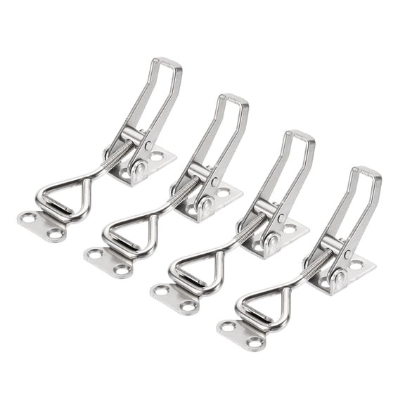 Uxcell 4pcs Adjustable Toggle Clamp M5x24mm 220lbs 4001 Style, Silver