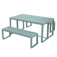 thumbnail image 2 of Aoodor 3-Piece Outdoor Patio Dining Set, Aluminum Furniture Set with 1 Rectangular Picnic Table and 2 Benches for Garden, Lawn, Yard, 2 of 9