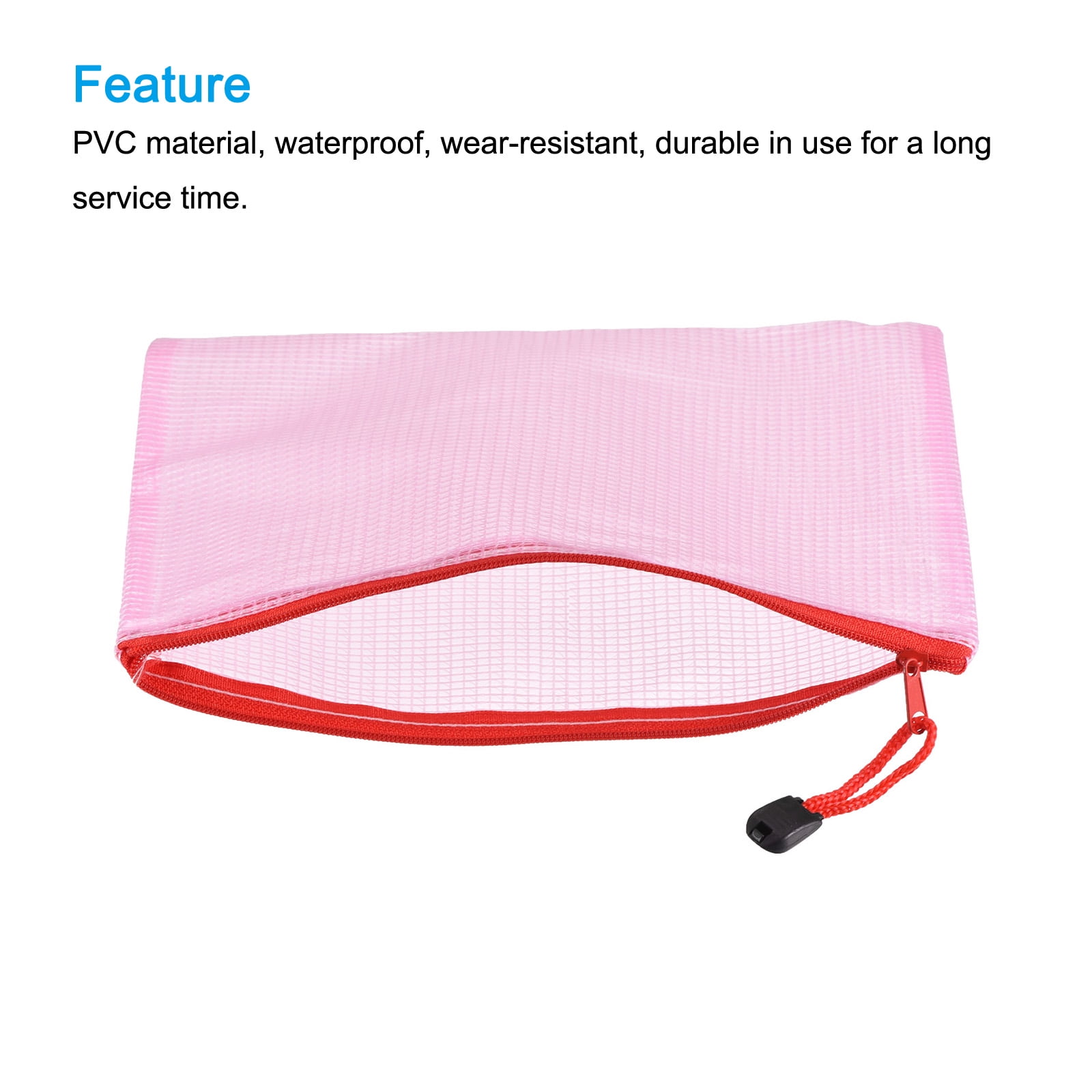 Unique Bargains Mesh Zipper Bag File Document Pockets Bill Pouch Folders Office Supply A3