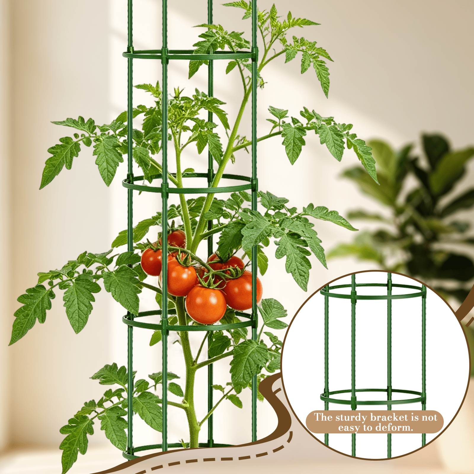 2 Pack Garden Obelisk Trellis for Climbing Plants,63" Metal Rustproof Plant Support Rose Trellis, Tower Potted Cages for Flowers Fruits Vegetable Vines Indoor & Outdoor, Green(4 Tiers)