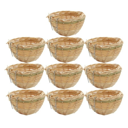 10x Handmade Bamboo Canary Nest Bird Breeding Cage Parrot Rest Cave