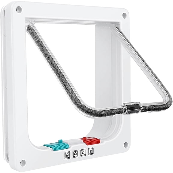 Gogcaro Small Weatherproof Guillotine Pet Door for Interior Exterior Doors, 1 Pack