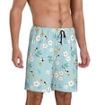 thumbnail image 2 of Sikiie Bee Flower Mens Pajama Shorts, Lightweight Lounge Pant with Pockets Soft Sleep Pj Shorts for MenMedium, 2 of 6