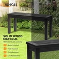 thumbnail image 4 of JessieMal Outdoor Wooden Bench, 40” Porch Bench Outdoor Backless Garden Bench, Small Outdoor Bench for Deck Patio Entryway (Black, 40in), 4 of 8
