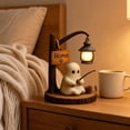 thumbnail image 6 of Sulaicai Halloween Ghost Fishing Night Light, Cute Resin Ghost Figurine with LED Lantern, Rustic Wood Base Table Lamp for Desk Mantel Bedroom Living Room Fall Decor, 6 of 7