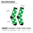 thumbnail image 2 of Hirioo Green And White Polka Dot Pattern Adult Middle Tube Socks Breathable Sock Non-Pilling,Contrasting Color Design, 2 of 6