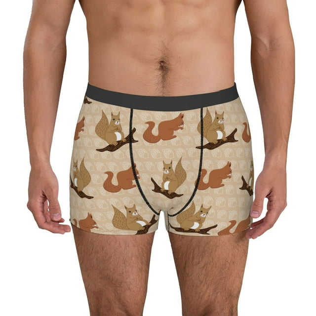 Balery Cartoon Squirrel Calzoncillos bóxer para hombre, ropa interior de algodón suave y transpirable con cinturilla de nailon-XX-Large