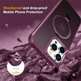 thumbnail image 6 of for iPhone 12 Pro Max Case & iPhone 13 Pro Max Case with Invisible  Ring Stand Translucent 12 & 13 Pro Max Phone Case 6.7" [Compatible with MagSafe][Great Grip Feeling], Wine Red, 6 of 7