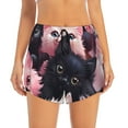 thumbnail image 3 of Uemuo Cute Kittens Group Portrait Pattern Women's Athletic Shorts High Waisted Running Shorts with Liner Pockets Gym Elastic Workout Shorts-X-Large, 3 of 9