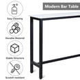 thumbnail image 5 of Giantex  47" Pub Dining Table, Bar Table w/Metal Frame & Faux Marble Top, Multifunctional Desk for Dining Room Living Room, White, 5 of 6